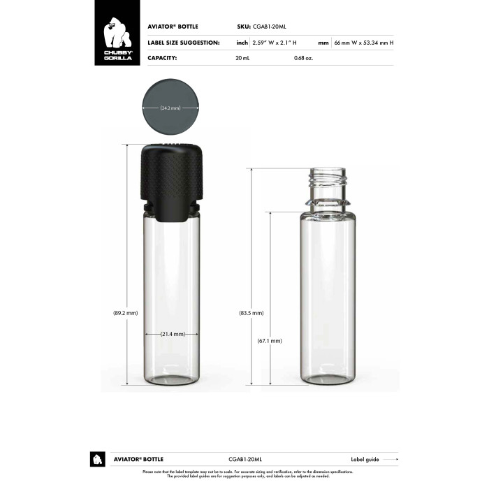 Comprar Chubby Gorilla Botella de 20ml CR Aviador con evidencia de manipulación (botella transparente con cierre negro) al por mayor en España