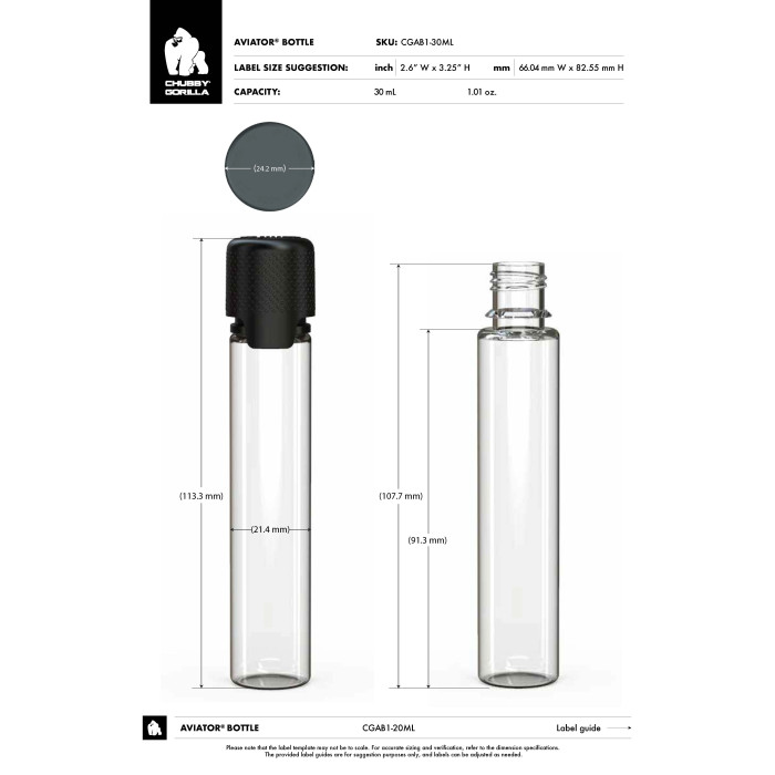 Comprar Chubby Gorilla Botella de aviador CR de 30 ml con evidencia de manipulación (botella negra con cierre negro) al por mayor en España