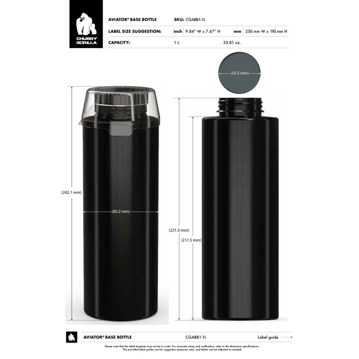 Comprar Chubby Gorilla 1 botella de aviador CR con revestimiento y evidencia de manipulación y vaso dosificador (botella negra, cierre negro con vaso dosificador) al por mayor en España