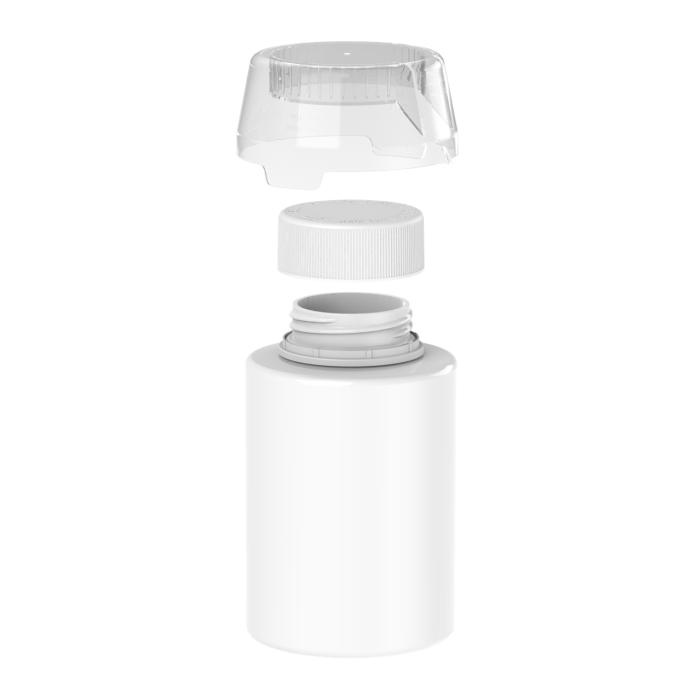 Comprar Chubby Gorilla Botella de aviador CR de 500 ml con revestimiento y evidencia de manipulación y vaso dosificador (botella blanca, cierre blanco con vaso dosificador) al por mayor en España