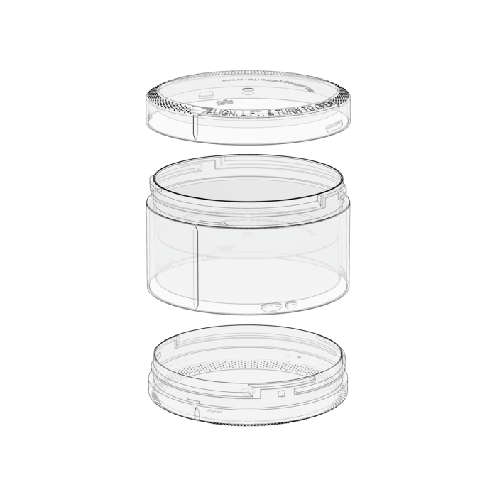 Comprar Chubby Gorilla Contenedor de bolsa CR de doble compartimento de 50g/50g (contenedor brillante natural con cierres blancos) al por mayor en España