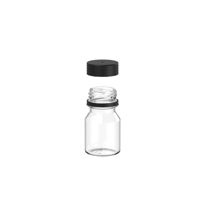 Comprar Chubby Gorilla Botella de chupito en espiral de 30 ml con tapa a prueba de manipulaciones (botella transparente con cierre negro) al por mayor en España