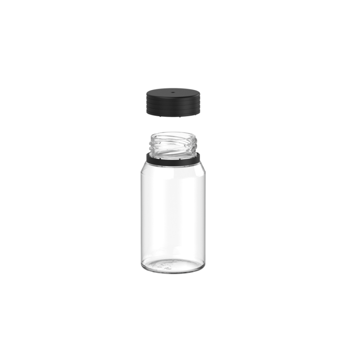 Comprar Chubby Gorilla Botella de chupito en espiral mini de 60 ml con evidencia de manipulación (botella transparente con cierre negro) al por mayor en España