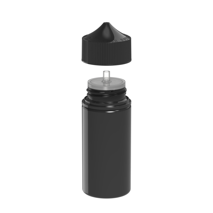 Comprar Chubby Gorilla Botella unicornio de 100 ml con reductor de flujo y evidencia de manipulación (botella negra con tapa negra) al por mayor en España