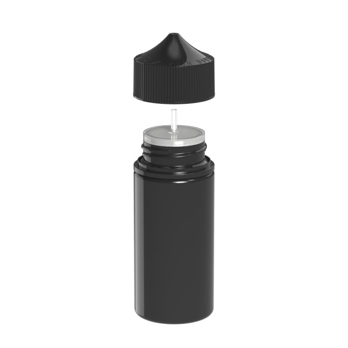 Comprar Chubby Gorilla Botella de unicornio CR de 100 ml con evidencia de manipulación (botella negra con cierre negro) al por mayor en España