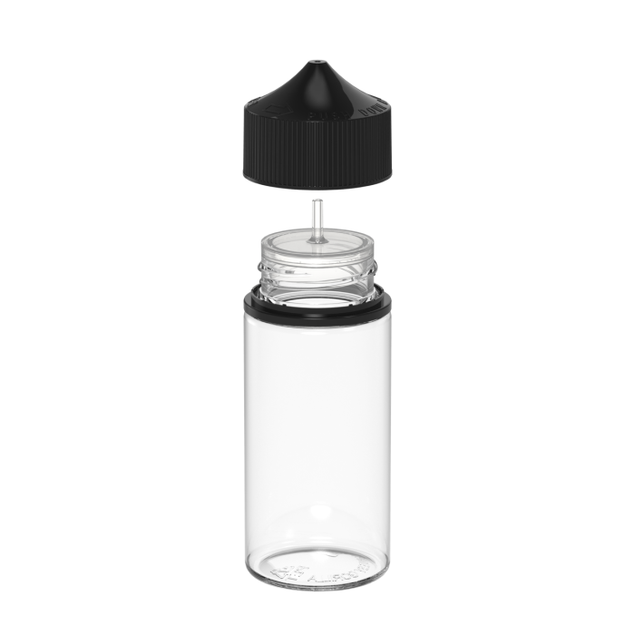 Comprar Chubby Gorilla Botella de unicornio CR de 100 ml con evidencia de manipulación (botella transparente con cierre negro) al por mayor en España