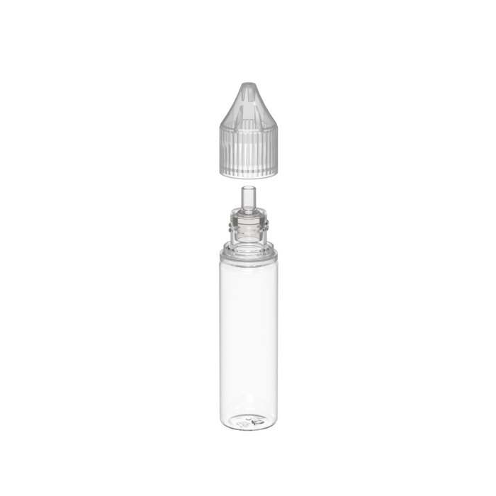 Comprar Chubby Gorilla Botella unicornio de 20ml con reductor de flujo y evidencia de manipulación (botella transparente con cierre transparente) al por mayor en España