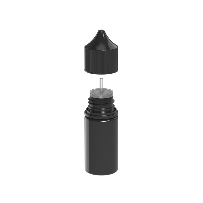 Comprar Chubby Gorilla Botella unicornio de 30 ml con tapa a prueba de manipulaciones (botella negra con cierre negro) al por mayor en España