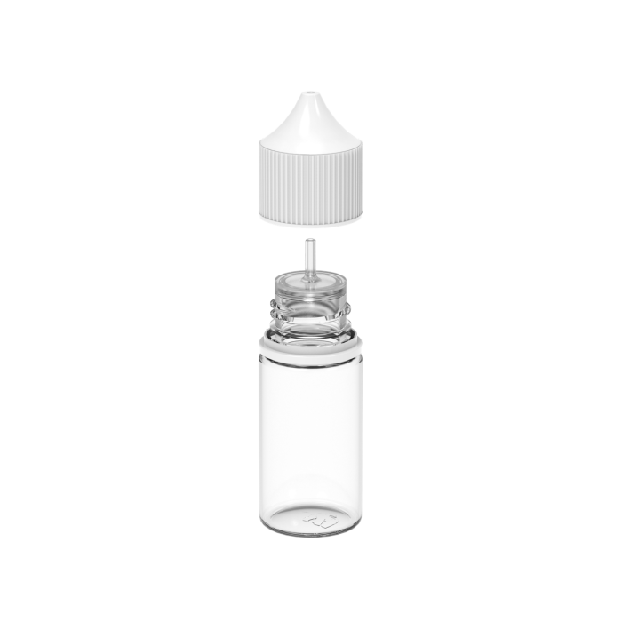 Comprar Chubby Gorilla Botella unicornio de 30 ml con tapa a prueba de manipulaciones (botella transparente con cierre blanco) al por mayor en España