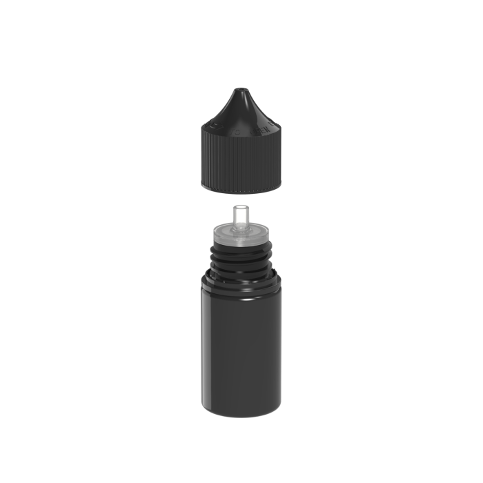 Comprar Chubby Gorilla Botella unicornio reductora de 30 ml con tapa a prueba de manipulaciones (botella negra con cierre negro) al por mayor en España