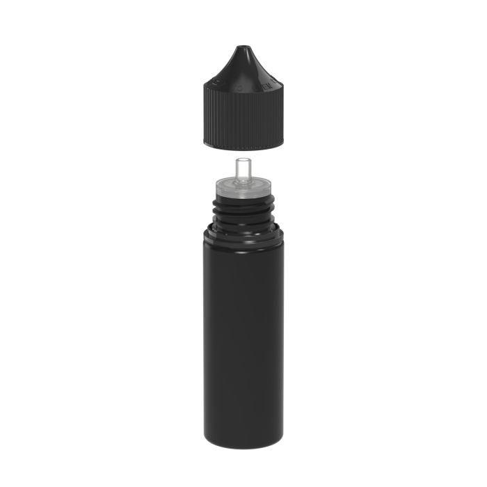 Comprar Chubby Gorilla Botella unicornio de 50 ml con reductor de flujo y evidencia de manipulación (botella negra con tapa negra) al por mayor en España