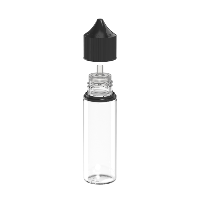 Comprar Chubby Gorilla Botella unicornio de 50 ml con reductor de caudal y evidencia de manipulación (botella transparente con cierre negro) al por mayor en España