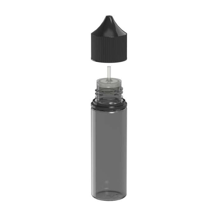 Comprar Chubby Gorilla Botella de unicornio CR de 50 ml con evidencia de manipulación (botella negra translúcida con cierre negro) al por mayor en España