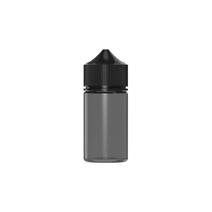 Comprar Chubby Gorilla Botella mini unicornio de 60 ml con sello de seguridad (botella negra translúcida con cierre negro) al por mayor en España