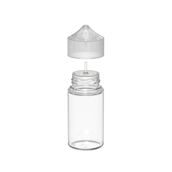 Comprar Chubby Gorilla Botella mini unicornio CR de 60 ml con evidencia de manipulación (botella transparente con cierre transparente) al por mayor en España
