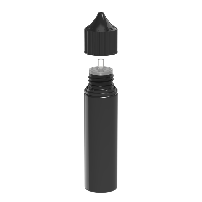 Comprar Chubby Gorilla Botella unicornio de 60 ml con reductor de flujo y evidencia de manipulación (botella negra con tapa negra) al por mayor en España