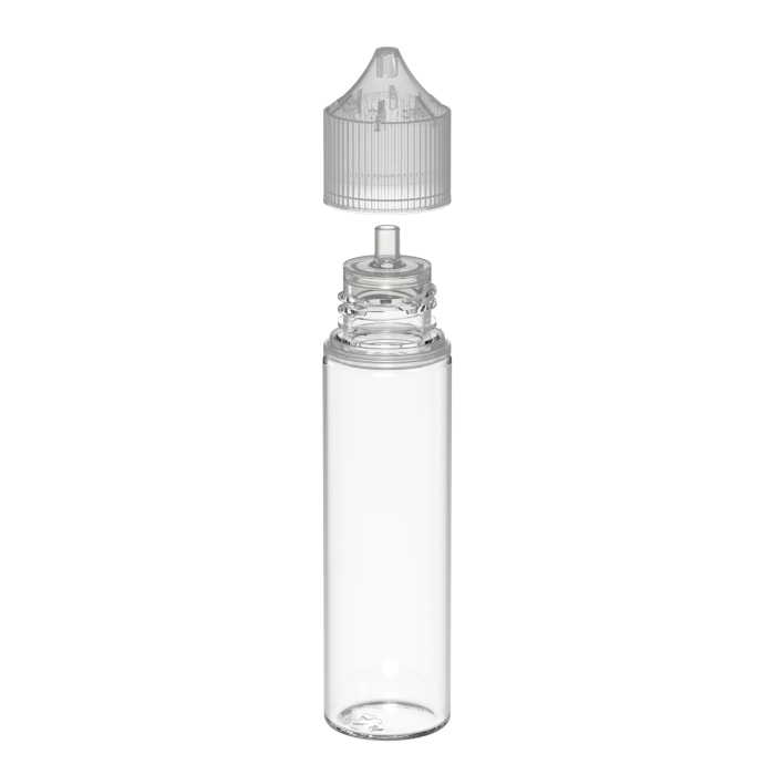 Comprar Chubby Gorilla Botella unicornio de 60 ml con reductor de flujo y evidencia de manipulación (botella transparente con cierre transparente) al por mayor en España