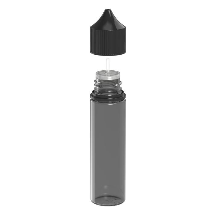 Comprar Chubby Gorilla Botella de unicornio CR de 60 ml con evidencia de manipulación (botella negra translúcida con cierre negro) al por mayor en España