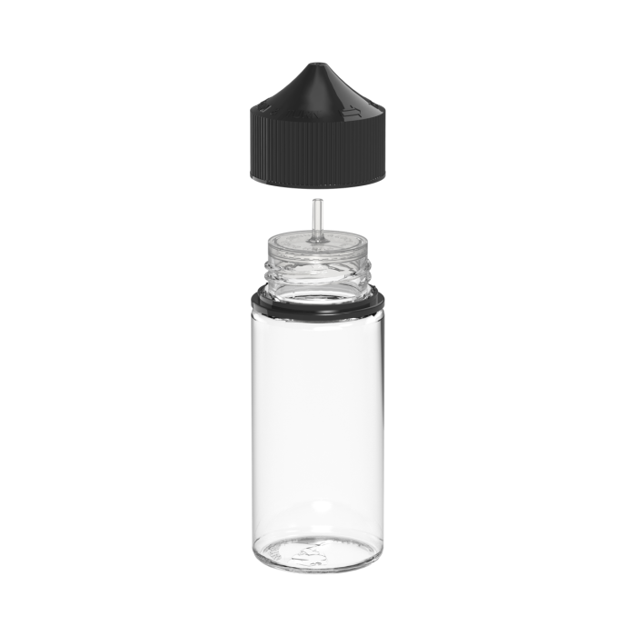 Comprar Chubby Gorilla Botella mini unicornio de 75 ml con evidencia de manipulación (botella transparente con cierre negro) al por mayor en España
