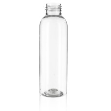 Frasco, 24/410, 125 ml, de rosca, transparente, redonda Boston, PET