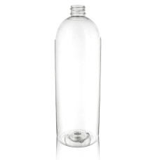Frasco, 28/410, 1000 ml, con tapa de rosca, transparente, redonda tipo Boston, PET