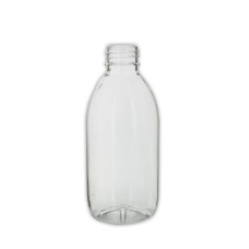 Frasco, 28/410, 250 ml, transparente, cilíndrica, PET, 21 g - para tapa a prueba de manipulaciones/CRC.