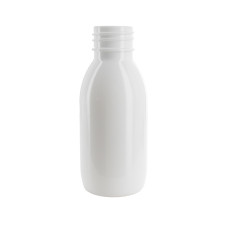 Frasco, 28/410, 100 ml, blanca, cilíndrica, 15 g, PET - para tapa a prueba de niños/antimanipulación