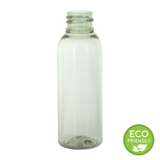 Frasco, 20/410, 50 ml, con tapa de rosca, transparente, redonda Boston, PET reciclado