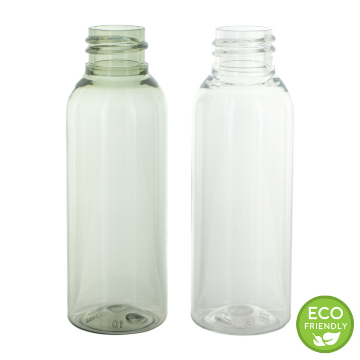 Comprar Frasco, 20/410, 50 ml, con tapa de rosca, transparente, redonda Boston, PET reciclado al por mayor en España