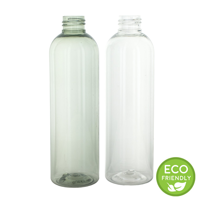 Comprar Frasco, 24/410, 250 ml, rosca, transparente, redonda Boston, PET reciclado al por mayor en España