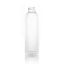 Frasco, 24/410, 250 ml, con tapa de rosca, transparente, redonda tipo Boston, PET