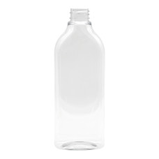 Frasco, 28/410, 400 ml, con tapa de rosca, transparente, ovalada, PET
