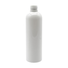 Frasco, 24/410, 250 ml, con tapa de rosca, blanca, redonda Boston, PET