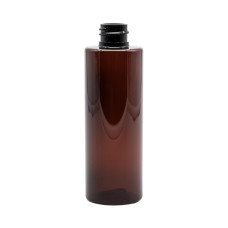 Frasco, 20/410, 100 ml, con tapa de rosca, transparente, marrón, tubular, PET.