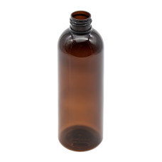 Frasco, 24/410, 250 ml, rosca, marrón, redondo Boston, PET