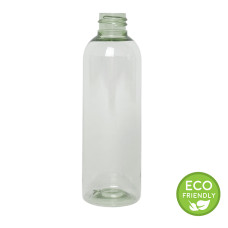 Frasco, 20/410, 100 ml, con tapa de rosca, transparente, redonda Boston, PET reciclado