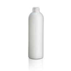 Frasco, 20/410, 100 ml, con tapa de rosca, blanca, cilíndrica, de HDPE.