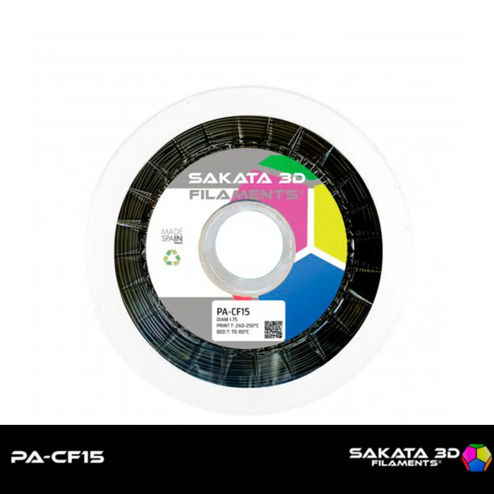 PA-CF15 Nylon Carbon Fiber Sakata 3D 1,75 mm (con Fibra de Carbono)