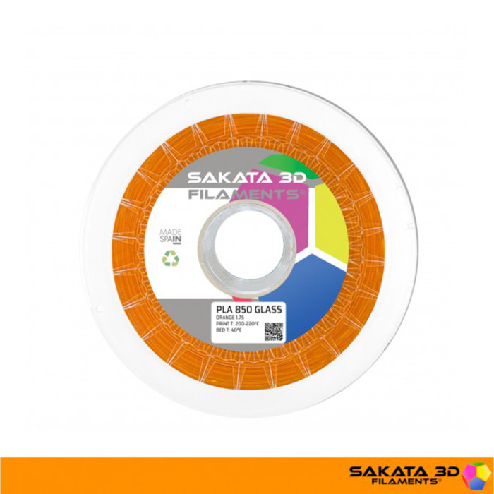 PLA 850 Sakata 3D Glass Naranja (Naranja Translúcido) 1,75 mm