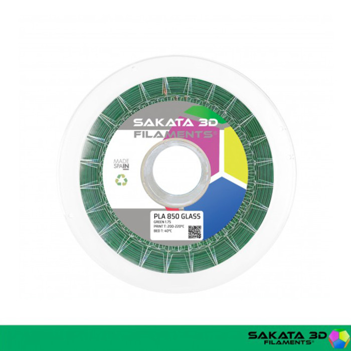 PLA 850 Sakata 3D Glass Verde (Verde Translúcido) 1,75 mm