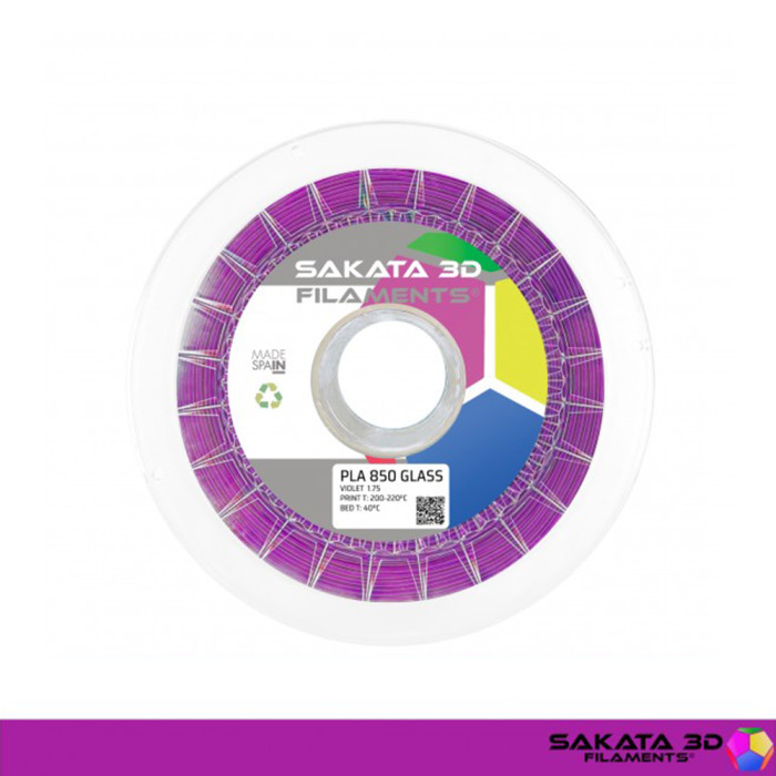 PLA 850 Sakata 3D Glass Violeta (Violeta Translúcido) 1,75 mm