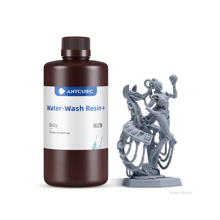 Resina Anycubic Lavable en agua Gris 1 Kg