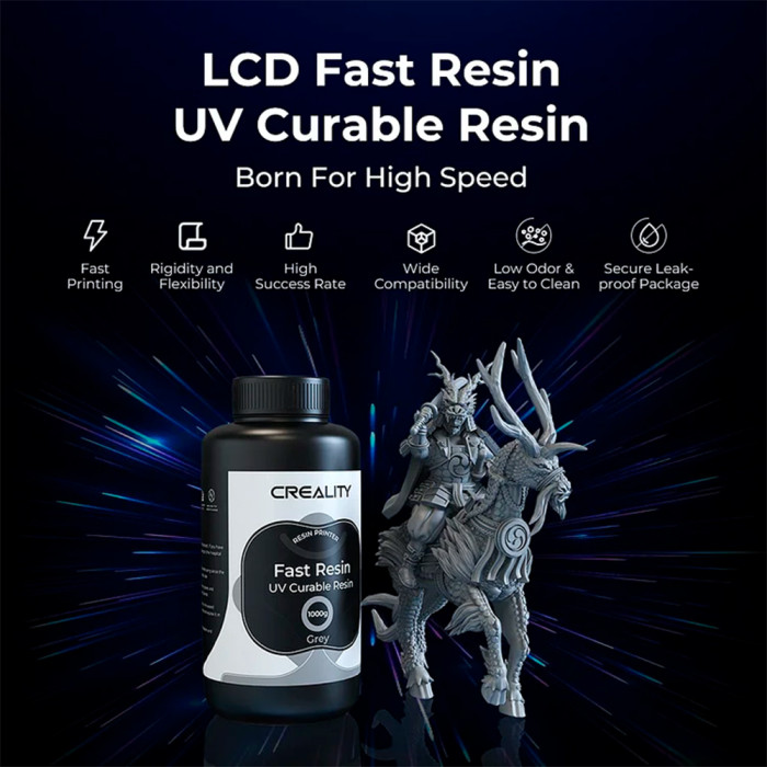Resina Creality Rápida Fast Resin Grey (Gris) 1 Kg