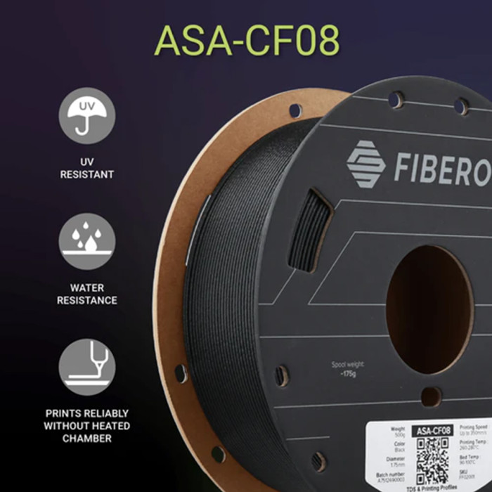 ASA-CF08 Fiberon Polymaker Black 1,75 mm