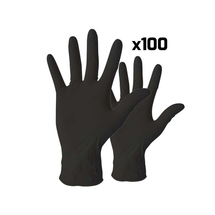 Guantes Nitrilo Negro Pack 100 uds