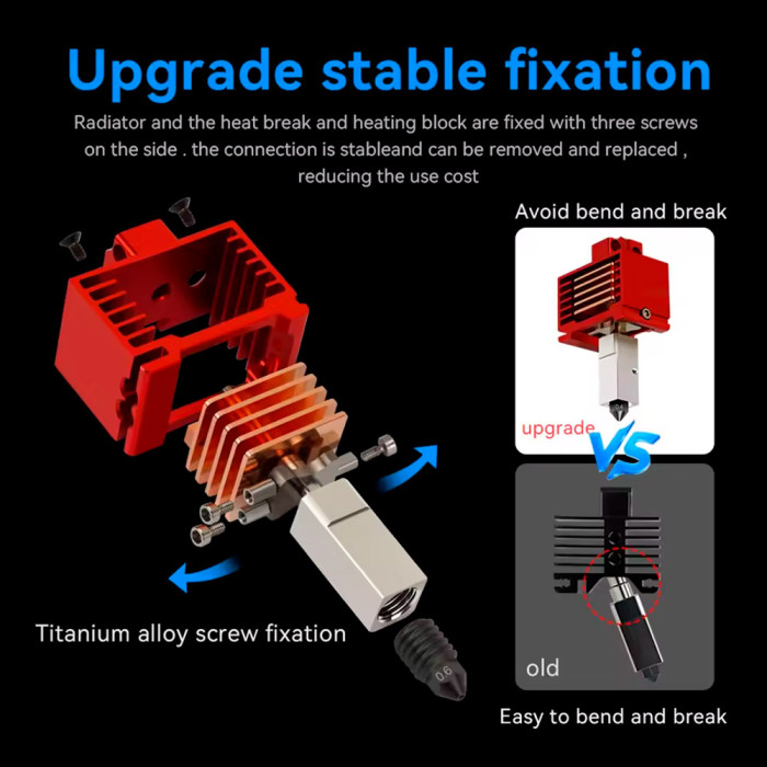 Hotend compatible Bambu Lab X1C / P1 Series con kit calentador y termistor V3.0