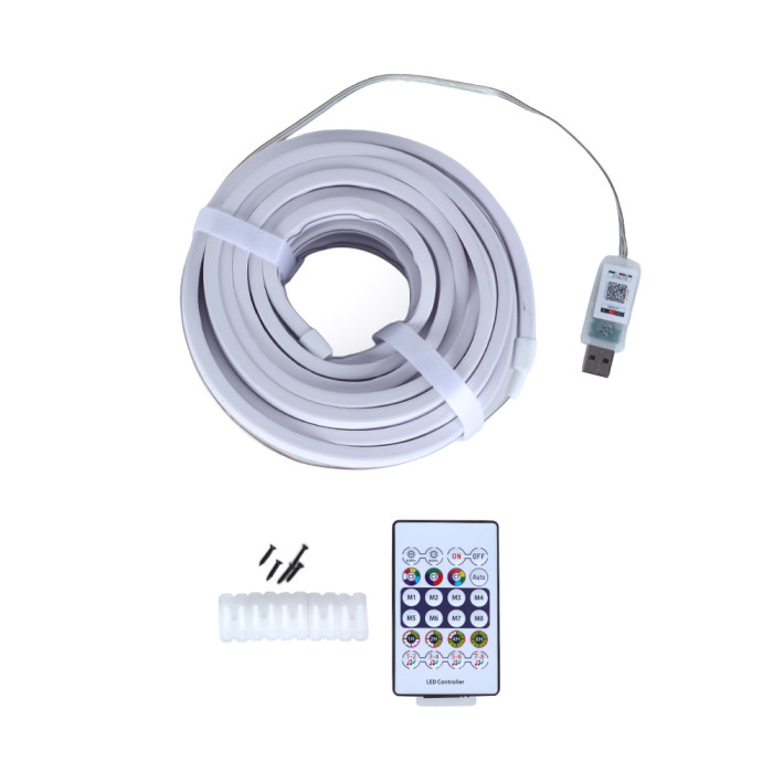 Luces LED Neon Flex Muticolor 5/10 m con adaptador USB