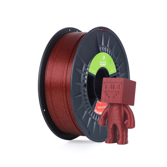 PLA i3D Tested Glitter Rojo 1.75 mm