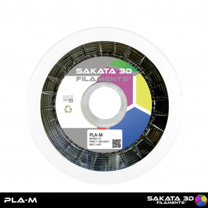 PLA-M Sakata 3D Mate Negro 1,75 mm