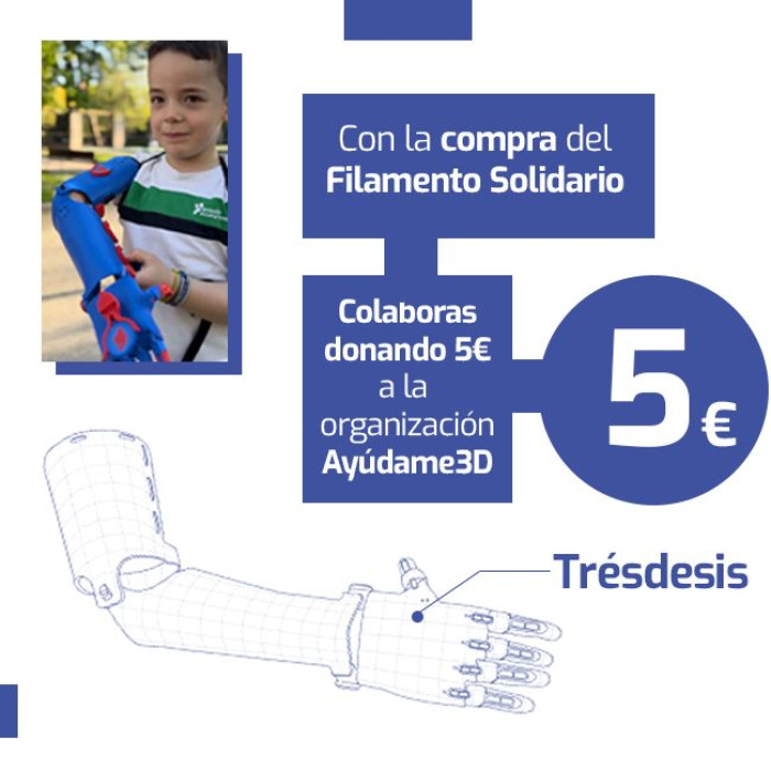 PLA 850 Sakata 3D Solidario Ayúdame3D 1,75 mm